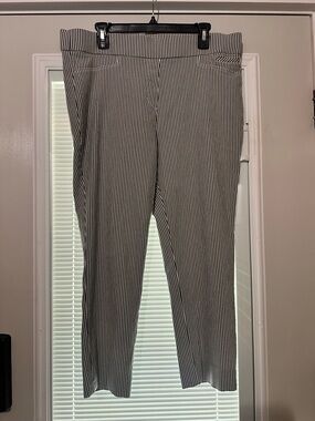 Women’s Blue and White Pinstripe Dress Pants